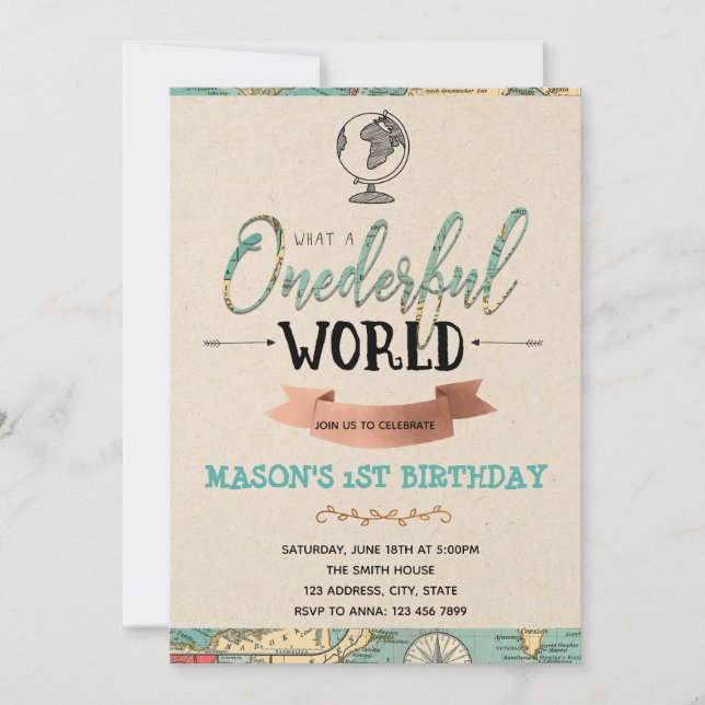 Convite de festas do tema do viagem (Frente)