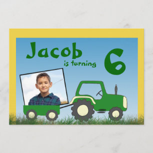 Convite de festas do trator: Foto no carrinho