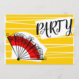 Convite de festas do ventilador espanhol horizonta