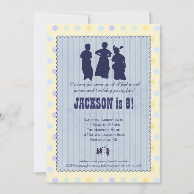 Convite de festas do vintage do divertimento do (Frente)