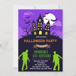 Convite de festas do zombi do Dia das Bruxas