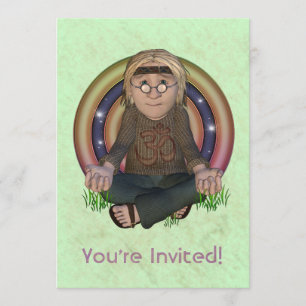 Convite de festas dos anos 60 do hippy grande