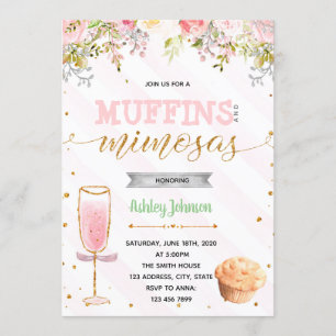 Convite de festas dos muffin e dos Mimosas