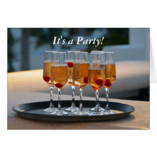 Convite de festas dos Óculos de Champanhe