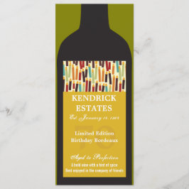 Convite de festas Dourado da garrafa de vinho