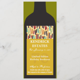 Convite de festas Dourado da garrafa de vinho