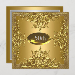 Convite de festas Dourado do aniversário de 50 ano