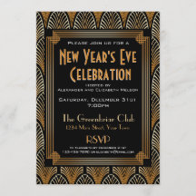 Convite de festas elegante da véspera de Ano Novo