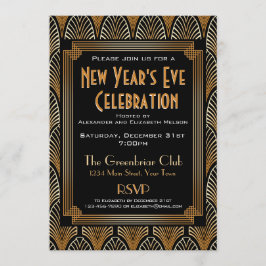 Convite de festas elegante da véspera de Ano Novo