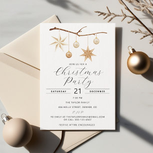 Convite de festas Elegante de Natal com Estrelas D