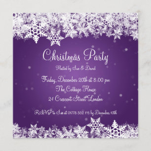 Convite de festas Elegante Flocos de neve de inver