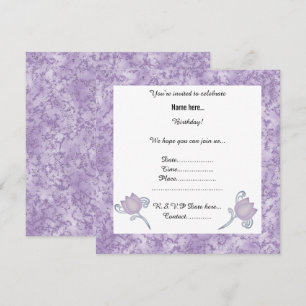 CONVITE DE FESTAS ELEGANTE LILAC MARBLE TULIP
