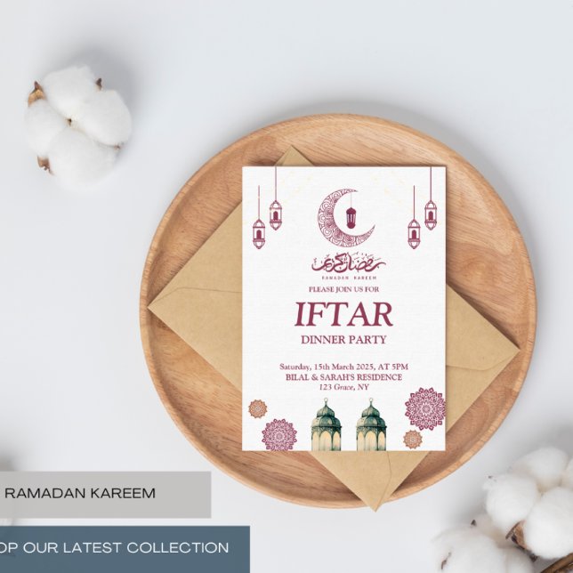 Convite de festas Elegante Ramadan Kareem Iftar (Criador carregado)