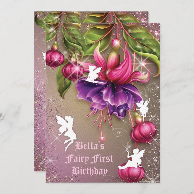 Convite de festas Enchanted da floresta (Frente/Verso)