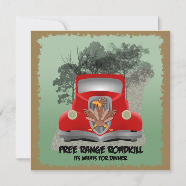 Convite de festas engraçado de Roadkill (Frente)