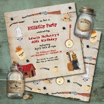 Convite de festas Engraçado Hillbilly<br><div class="desc">Sente-se como lixo branco? Então faça uma festa Hillbilly! Moonshine, ainda assim, banjo, chapéu de palha, espingardas tortas, buracos de bala e uma velha barraca contra papel corado em pranchas de madeira rústicas. Engraçado e divertido! Ilustração desenhada à mão por McBooboo. Para fazer mais mudanças, vá para Personalizar este modelo....</div>