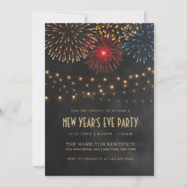 CONVITE DE FESTAS EVE DO ANO NOVO| Luzes de String