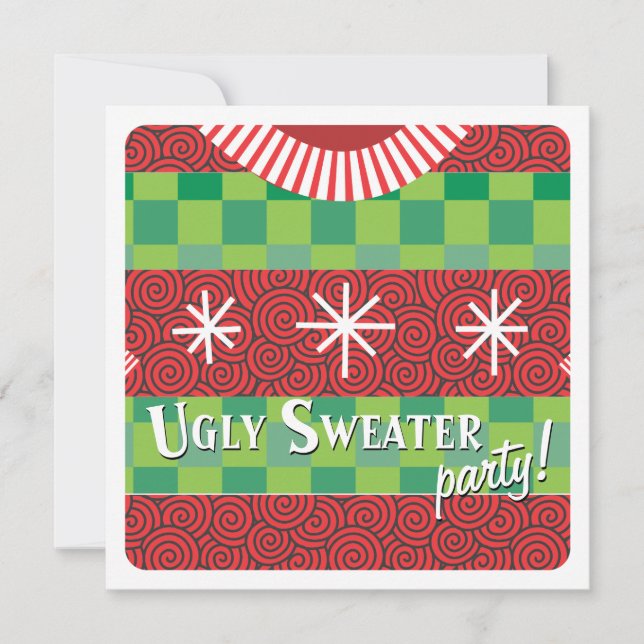 Convite de festas Feriado de Sweater (Frente)