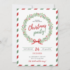 Convite de festas Festivo de Wreath de Natal