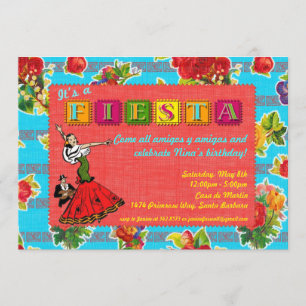 Convite de festas Fiesta - Dançarina mexicana