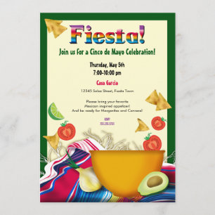 Convite de festas Fiesta Mexicano de Música e Div