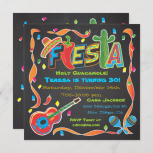 Convite de festas Fiesta mexicano no quadro
