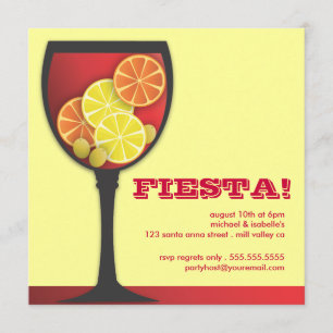 Convite de festas Fiesta Modern Wineglass