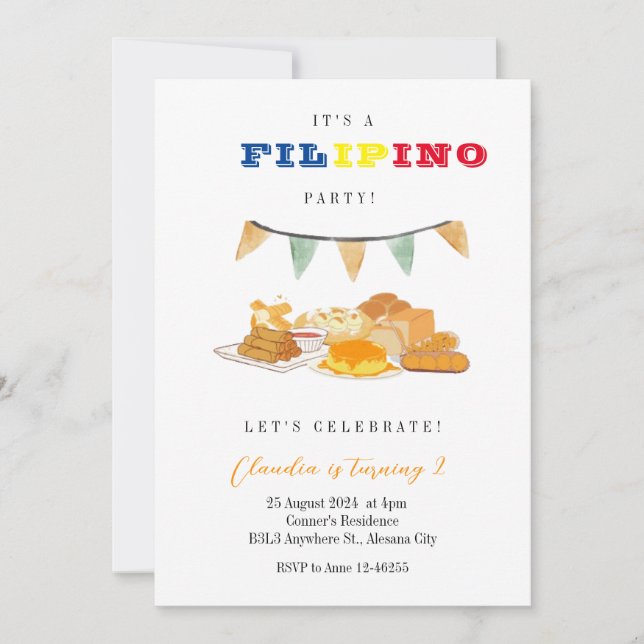 Convite de festas Filipino Filipino Birthday (Frente)