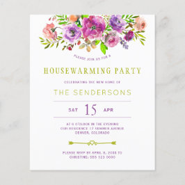 Convite de festas floral de limpeza de casa