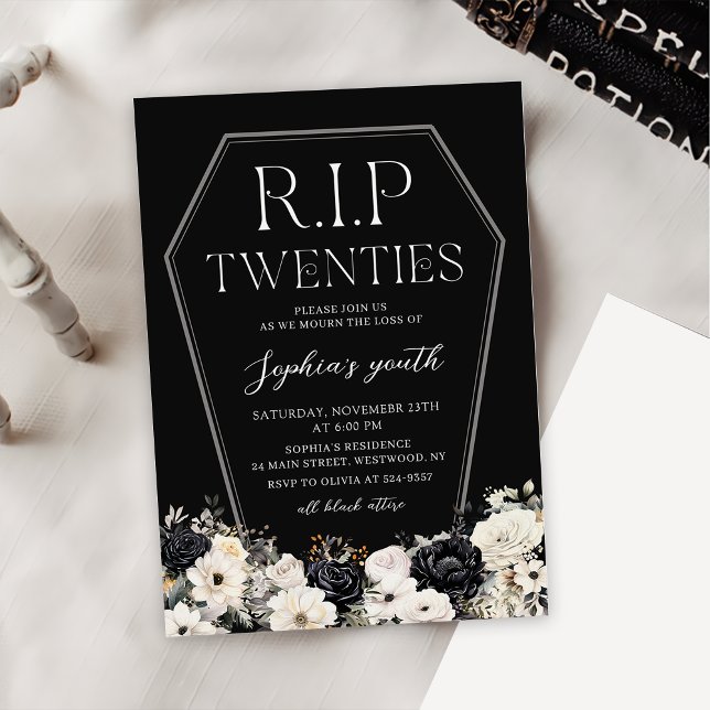 Convite de festas Floral RIP 2000 aniversário de 3 (Criador carregado)