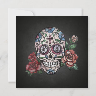 Convite de festas Floral Skull Dia de los Muertos