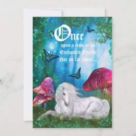 Convite de festas Florestal de Unicórnio Woodland