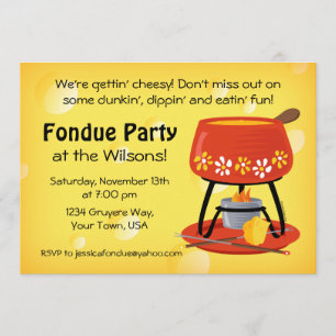 Convite de festas Fondue de Queijo