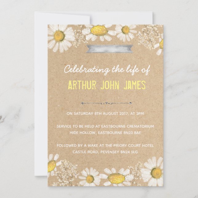 Convite de festas fúnebre (Frente)