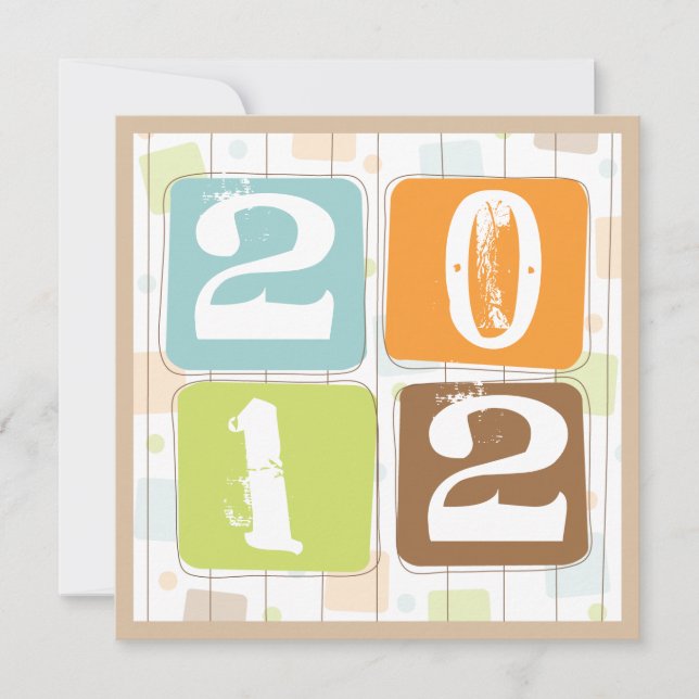 Convite de festas Funky retro da véspera de ano (Frente)