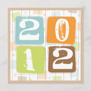 Convite de festas Funky retro da véspera de ano