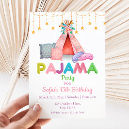Convite de festas Girls Birthday Pajama