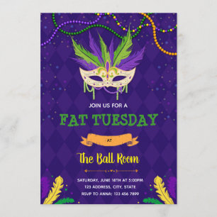 Convite de festas gordo de terça-feira