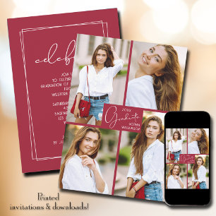 Convite de festas Graduação 4 de Colagem de Fotos