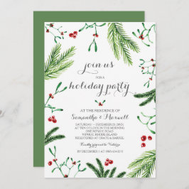 Convite de festas Greenery de Natal