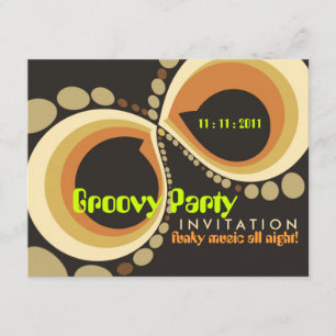 Convite de festas Groovy Funky modelo