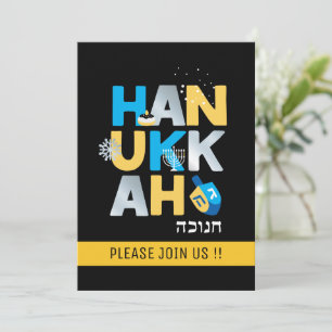 Convite de festas Hanukkah