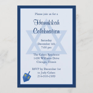 Convite de festas Hanukkah