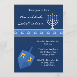 Convite de festas Hanukkah