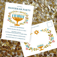 Convite de festas HANUKKAH, PALCO floral