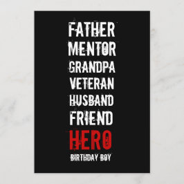 Convite de festas Hero de Aniversário