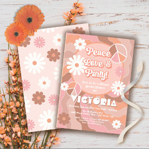 Convite de festas Hippie do Peace Love & Party
