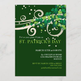 Convite de festas irlandês do trevo do dia do St.