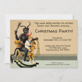 Convite de festas Krampus Personalizável Vintage