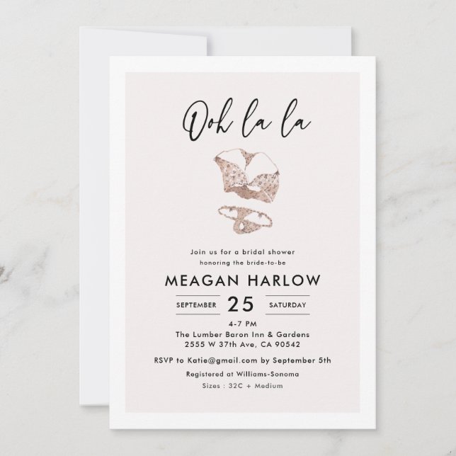 Convite de festas lingerie Chá Hen (Frente)